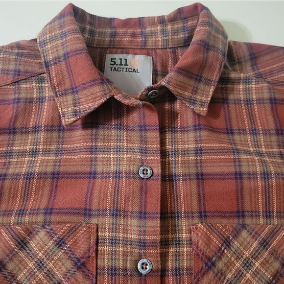 5.11 Tactical Womens Ruth Plaid Long Sleeve Flannel Button-Down Shirt - Picture 8 of 16